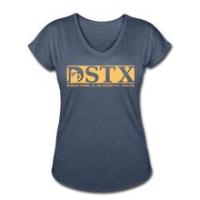 Load image into Gallery viewer, Women's Tri-Blend V-Neck T-Shirt - navy heather