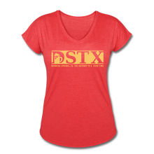 Load image into Gallery viewer, Women's Tri-Blend V-Neck T-Shirt - heather red