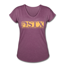 Load image into Gallery viewer, Women's Tri-Blend V-Neck T-Shirt - heather plum