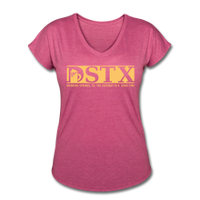 Load image into Gallery viewer, Women's Tri-Blend V-Neck T-Shirt - heather raspberry