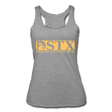 Load image into Gallery viewer, DSTX Logo Women’s Tri-Blend Racerback Tank - heather gray