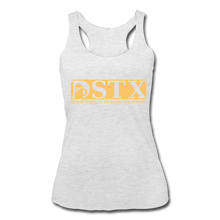 Load image into Gallery viewer, DSTX Logo Women’s Tri-Blend Racerback Tank - heather white