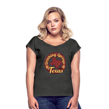 Load image into Gallery viewer, Women&#39;s Roll Cuff T-Shirt - heather black
