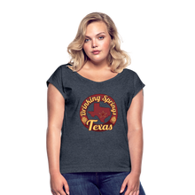 Load image into Gallery viewer, Women&#39;s Roll Cuff T-Shirt - navy heather
