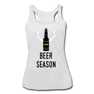 Beer Season- Women’s Tri-Blend Racerback Tank - heather white