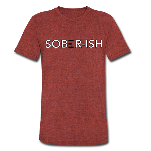 Sober-ish Unisex Tri-Blend T-Shirt - heather cranberry