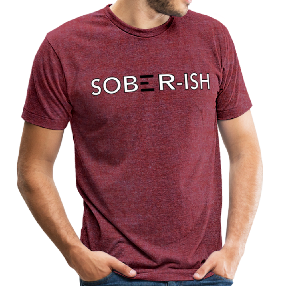 Sober-ish Unisex Tri-Blend T-Shirt - heather cranberry