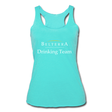Load image into Gallery viewer, Belterra Drinking Team, Ladies Racerback Tank - turquoise
